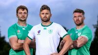 Iain Henderson, Ross Byrne and Peter O’Mahony 12/7/2023