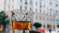 glass of whiskey on the terrace