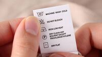 Clothes label with cleaning instructions