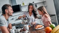 Family in kitchen