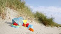 kids play materials on the beach
