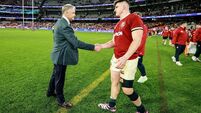 Joe Schmidt and Dan Sheehan shakes hands after the match 26/7/2025