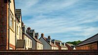 Row of new built houses in england uk