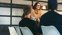 Creative teamwork in a tech company's boardroom
