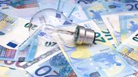 Cost of electricity: halogen bulb and twenty Euro notes