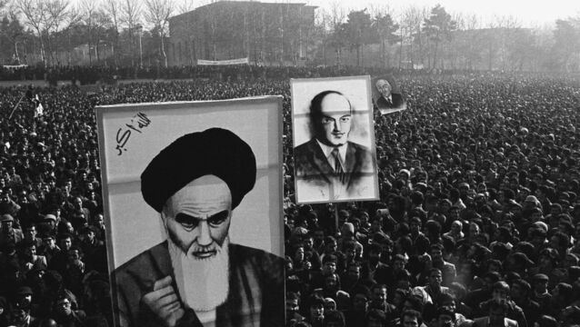 <p>An estimated 400,000 demonstrators against shah Mohammad Reza Pahlavi filled the campus of Tehran University carrying huge portraits of Ayatollah Ruholla Khomeini and other opposition leaders on January 13, 1979.</p>