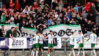 Joshua Fitzpatrick celebrates with his teammates and the fans after scoring his side's first goal 1/8/2025