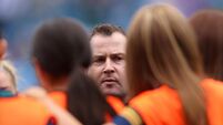 Shane McCormack during the team huddle after the game 3/8/2025