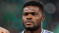 Thomas Partey seen during UEFA Champions League game between teams of Sporting CP and Arsenal FC (Maciej Rogowski)