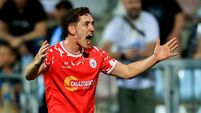 John Martin celebrates scoring his sides second goal  6/8/2025